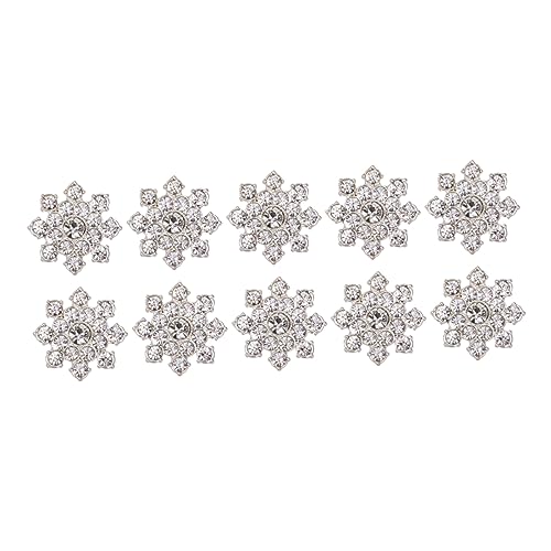 ibasenice 10Stücke Teiliges Schmuckzubehör mit Strass Blumenornamenten aus Legierung DIY Dekoration für Ohrringe Broschen Halsketten Silber für Hochzeiten und Partys von ibasenice