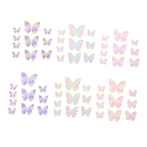ibasenice 12 Sätze Schmetterlingskucheneinsatz Pole Zeichendekoration einfügen Geburtstag Fiesta Fritteusen birthday cake decoration birthday cake topper Kuchenpicks aus Papier Partyzubehör von ibasenice