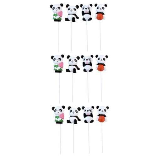 ibasenice 12 Stk Pandas-plugin Kuchenpicks Aus Harz Kuchenornament Geburtstagstorte Auswählen Cupcake-dekorationen Kuchen Verzieren Cupcake-topper Panda-puppe Ornamente Baby von ibasenice