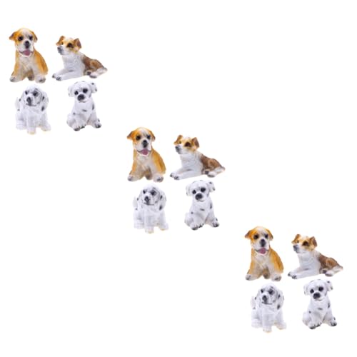 ibasenice 12 Stk Simulationshund Tierfiguren Miniaturfiguren Minikuchen Spielzeughunde Für Kinder Spielzeug Für Kinder Miniatur-hundefiguren Miniaturtiere Minitiere Harz Mini-hund Puppenhaus von ibasenice