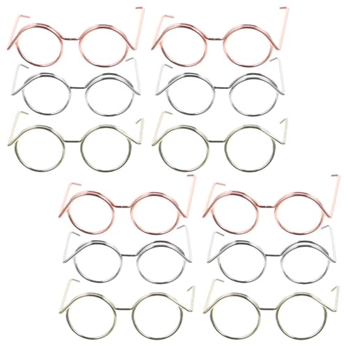 ibasenice Puppenaugen-zubehörset 12-teilig Brillen Mit Metallrahmen Für Puppenanziehpuppen Kompatibel Mit Es-Puppen von ibasenice