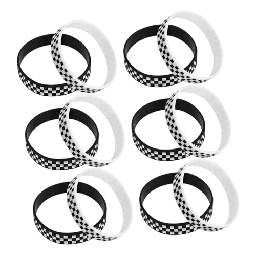 ibasenice 12 Stück Racing Themen Armbänder Karierte Silikonarmbänder für Sport Events Party Zubehör für Fans für Sportveranstaltungen von ibasenice