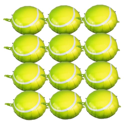 ibasenice 12 Stück Tennisballon Tennisschläger-Ballons Jubiläumsballons Zahlenballons Heliumballons Tennisparty Tennisplatz luftballons Partyballon Party-Ballon-Anhänger Aluminiumfolie Green von ibasenice