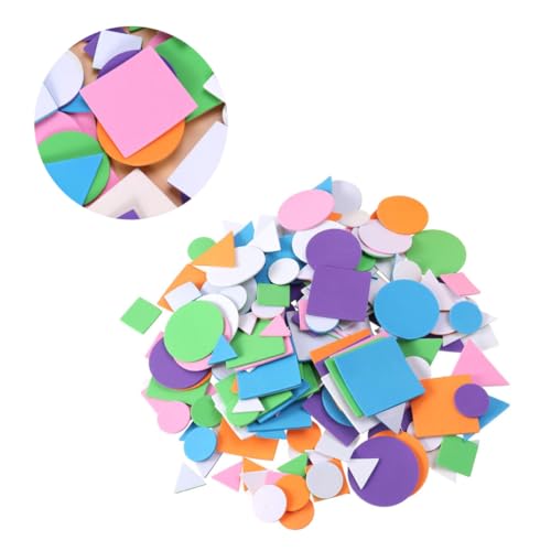 ibasenice 1250 Stück Teiliges Eva Geometrie Sticker Selbstklebend Bunte Schaumstoffaufkleber für DIY Bastelprojekte Schulmaterial Zufällige Sicher und Langlebig von ibasenice