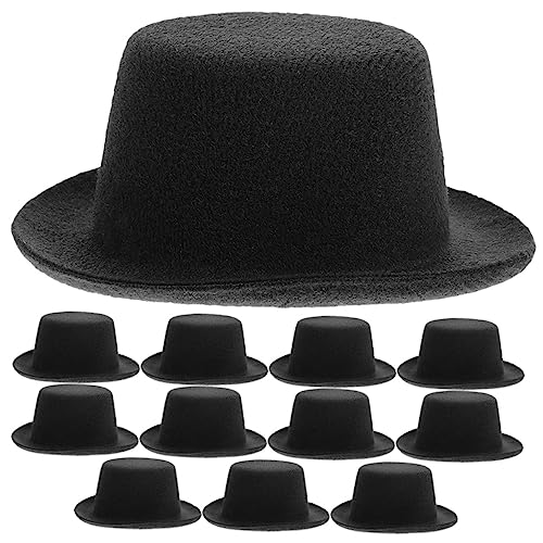 ibasenice 12St Mini-Cowboyhut doll Accessories Puppenhut Miniaturhüte für Bastelprojekte Glitzerhut Kleiner Zylinder Braut Hut zarte kleine Hüte austauschbare Miniaturhüte Stoff Black von ibasenice