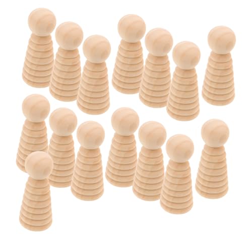 ibasenice 15 Stück Teiliges Naturbelassene Holzpuppen mit Gewindefunktion Kleine Figuren zum Bemalen für DIY Kunsthandwerk Sichere Holzfiguren für Dekorative Miniaturen und Wohnaccessoires von ibasenice