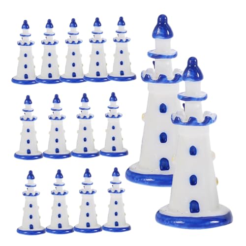 ibasenice 15stücke Miniatur Leuchtturm Deko Mediterrane Landschafts-Ornamente Aus Resin Niedliche DIY Mikro-landschafts-Accessoires Für Wohnkultur Und Tischdekoration von ibasenice