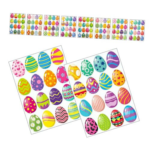 ibasenice 16 Blatt Osteraufkleber für Sticker mit Verschiedenen Designs für Ostern Geburtstagsfeiern und Dekoration Selbstklebend Einfach Anzubringen Lebendige Farben Langlebig und von ibasenice