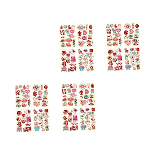 ibasenice 16blätter Cartoon Aufkleber wasserdichte Herz Sticker Für Valentinstag Und Partys Verschiedene Designs Dekoration Für Bastelprojekte von ibasenice