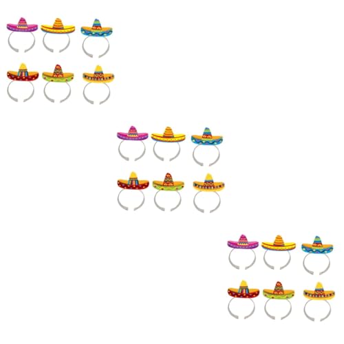 ibasenice 18 Stk Mexikanisches Stirnband Sombrero-hut Für Erwachsene Fiesta-stirnband Sombrero-hut-stirnband Dekorationen Für Fiesta-geburtstagsfeiern Taco Strohhut Requisiten Papier Sommer von ibasenice