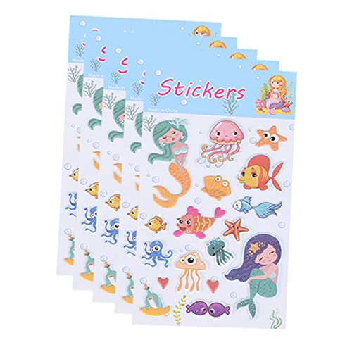 ibasenice 1satz Cartoon Meerjungfrau Aufkleber Scrapbook Sticker Bunten Farben Für Kreative Projekte Dekoration Und Hochviskose Rückstandsfrei Abziehbar Klare Druckqualität von ibasenice