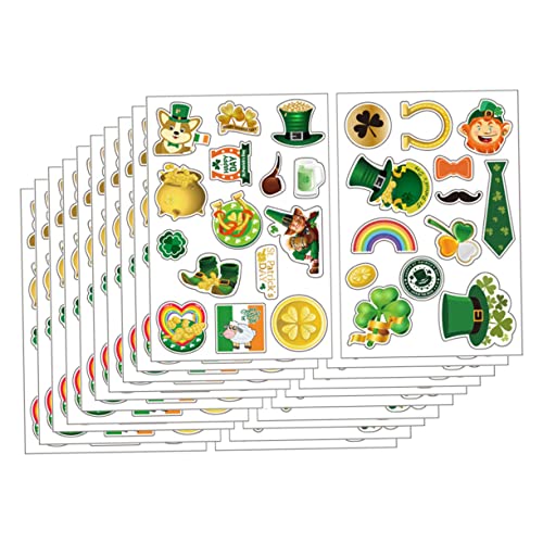 ibasenice 1satz Kleeblatt-Aufkleber Für Patrick's Day Bunte Festival-Dekorationen Für Partys Handwerk Und Persönliche Selbstklebende Sticker Für Fenster Türen Handys Und von ibasenice
