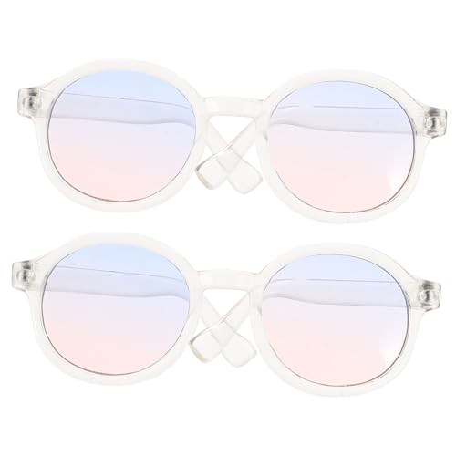 ibasenice 2 Paar Puppe Mini-Brille Zubehör ästhetische Sonnenbrillen Damen lustige Sonnenbrillen für Frauen Sonnenbrille polarisiert kleine Puppenbrille Puppengläser zur Dekoration Plastik von ibasenice