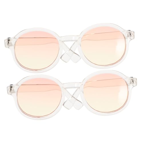 ibasenice 2 Paare Puppe Mini-Brille Frauen Lichtbrille Ästhetische Sonnenbrillen Damen Flippige Polarisierte Damen Über Brille Plastik von ibasenice
