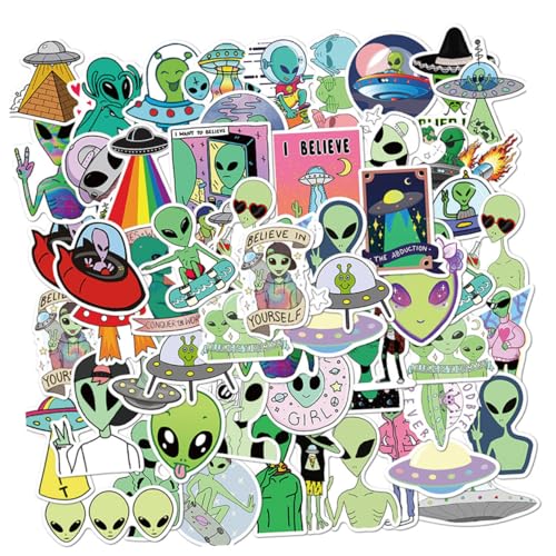 ibasenice 2 Sätze DIY Graffiti Sticker Aliens Selbstklebend PVC Laptop Koffer Skateboard Notebook Aufkleber für Kreative Geschenkidee von ibasenice