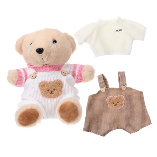 ibasenice 2 Sätze Plüschpuppenkleidung Kleidung für Plüschpuppen Stofftierkostüm Bärenshirt Stofftier-Anziehspielzeug Kleidung für Spielzeugbären Kleidung für Puppen Spielzeugbaby -Outfits von ibasenice