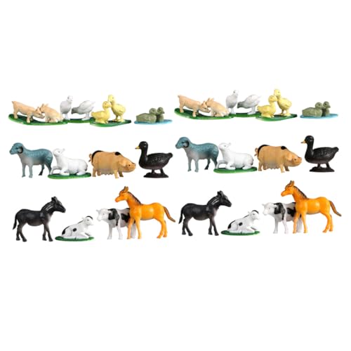 ibasenice 2 Sätze Tiermodell Pädagogisches Tierspielzeug Tischdekoration Statue Tierisches Lernspielzeug Modellspielzeug Für Nutztiere Kidcraft-spielset Ornamente PVC Rinder Und Schafe Kind von ibasenice