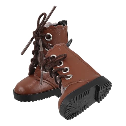 ibasenice 2 Stück Bjd Puppenschuhe Kleidung für Plüschtiere Kuscheltiere Kleidung Miniatur-Schuhe Mini-Schuh Schneemann-Puppe Plüschpuppen Schneestiefeldekorationen Puppenteile Stoff Braun von ibasenice