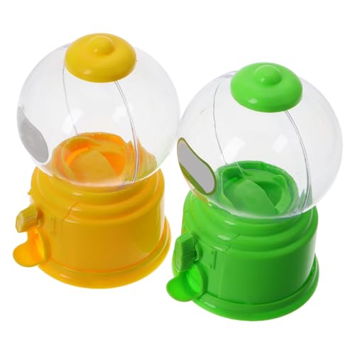 ibasenice 2 Stück Mini Candy Dispenser Teilig Kreative Süße Automaten aus Tragbarer Süßigkeiten Spender für Schreibtischdekoration für Familien Gelb Grün von ibasenice