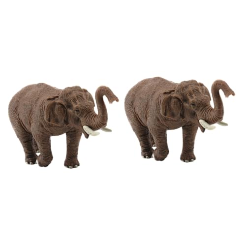 ibasenice 2 STK Miniatur-tierfigur Mini-gartenfiguren Wildtierfiguren Elefantenfigur Klein Tierfiguren Zum Sammeln Mini-tierfigur Tiere Spielzeug Puppenhaus Kind Afrikanischer Elefant von ibasenice