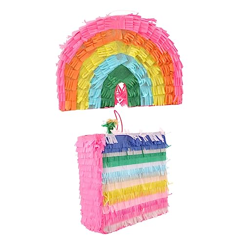 ibasenice 2 Stück Teiliges Pinata Regenbogen und Kuchen Traditionelle Mexikanische Party Deko zum Befüllen mit Süßigkeiten Kleine Pinata zum Aufhängen Bunte Mitgebsel für Kindergeburtstag ibasenice 2 Stück Teiliges Pinata Regenbogen und Kuchen Traditionelle Mexikanische Party Deko zum Befüllen mit Süßigkeiten Kleine Pinata zum Aufhängen Bunte Mitgebsel für Kindergeburtstag von ibasenice