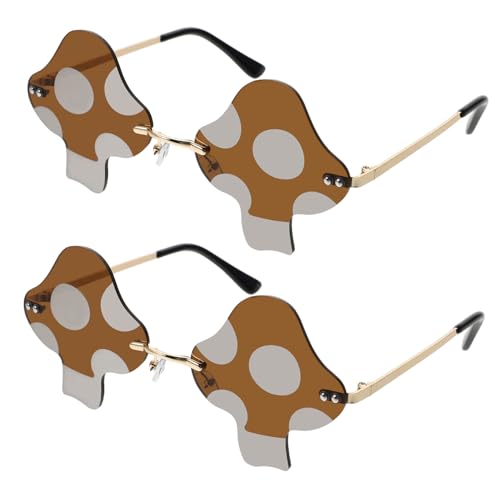 ibasenice 2 Stück Vintage Pilz Sonnenbrillen Randlos Retro Festival Eyewear Leichtgewichtige Partybrille für Reisen Strand Sommer Kostüm Eyewear ibasenice 2 Stück Vintage Pilz Sonnenbrillen Randlos Retro Festival Eyewear Leichtgewichtige Partybrille für Reisen Strand Sommer Kostüm Eyewear von ibasenice