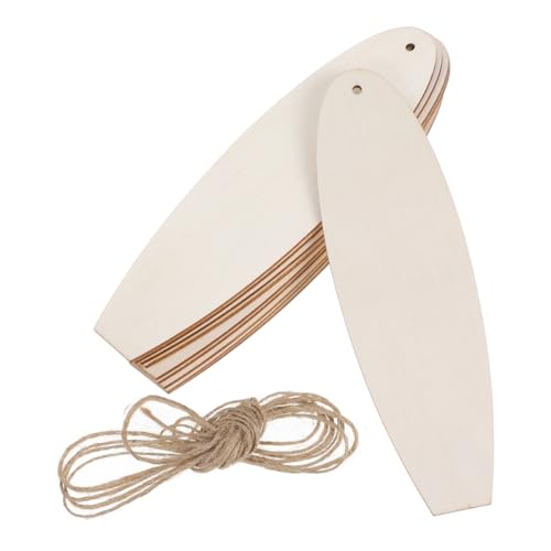 ibasenice 20 Stück Holz Surfbrett Deko Anhänger Unvollendete Surfboard Form für DIY Bastelprojekte Strand Thema Party Dekoration Küstendekoration Hängende Ornamente von ibasenice