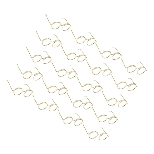 ibasenice 20 Stück Metallbrille Puppengläser Zum Basteln Lustige Brillendekore Dekorative Glasdekore Minipuppenbrille Brillen Zum Anziehen Der Puppe Gläser Für Den Heimwerkerbedarf Golden von ibasenice