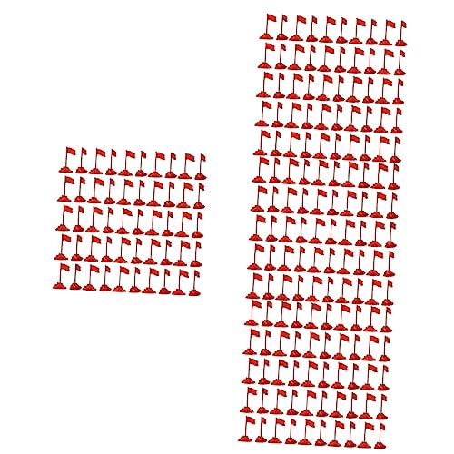 ibasenice 200 Sätze Sandtisch rote Fahne Tischdekoration dekor rote Flagge Modell Rennen Spielzeug Modelle einfaches rotes Flaggenmodell Modell mit roter Flagge Sandkasten Ornamente Plastik von ibasenice