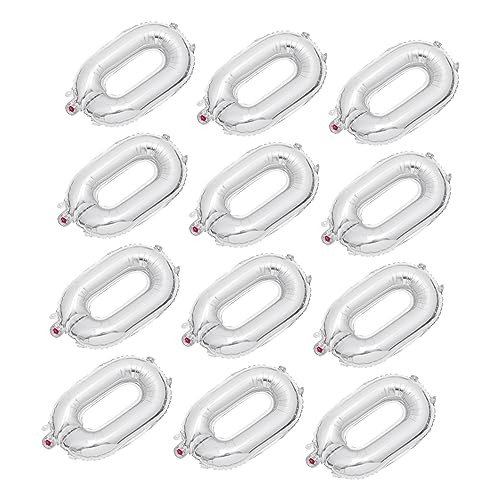 ibasenice 20st Kettenfolienballons Dekorative Luftballons Partyballons Kettenballons Dekorativer Luftballon Silberne Zahlenballons Neon Silberne Buchstabenballons Aluminiumfolie Silver von ibasenice