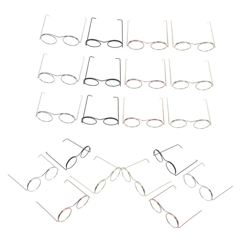 ibasenice 20stücke Mini-Brillen Für Puppen Metallrahmen-Brillen Miniatur-puppenhaus-zubehör Puppenbrillen Für DIY-projekte Runde Dekorative Lustige Puppenhaus-miniaturen von ibasenice
