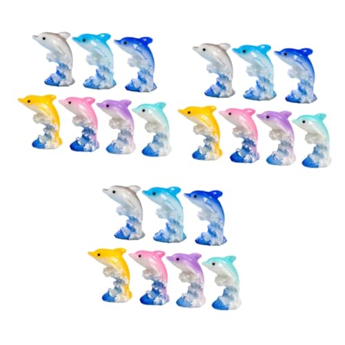 ibasenice 21 STK Mikrolandschaft Delphin Tiere Miniatur-Delfin-Dekoration Bonsai-Ornament Miniatur-delfinfiguren Winziger Miniaturdelfin Kleines Delphin-gartendekor Wagen Harz Zubehör von ibasenice