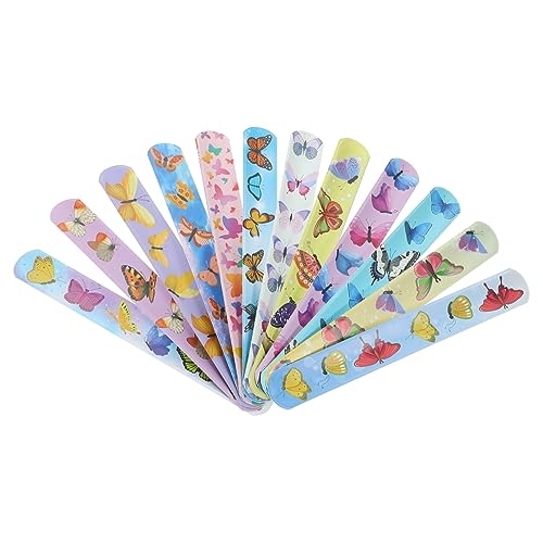ibasenice 24 Stück Schlagarmbänder Masse Neon-Armbänder Schmetterlings-Schnapparmbänder kindergeburtstags mitgebsel spaß Schmetterlings-Klatscharmbänder, Partygeschenke von ibasenice
