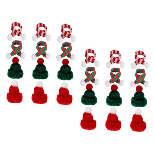 ibasenice 24 Stück Teiliges Mini Strickset Weihnachtsmütze und Schal Kleine Rote und Grüne Mützen Flaschenhüllen DIY Weihnachtsdeko Zubehör für Xmas Party und ibasenice 24 Stück Teiliges Mini Strickset Weihnachtsmütze und Schal Kleine Rote und Grüne Mützen Flaschenhüllen DIY Weihnachtsdeko Zubehör für Xmas Party und von ibasenice