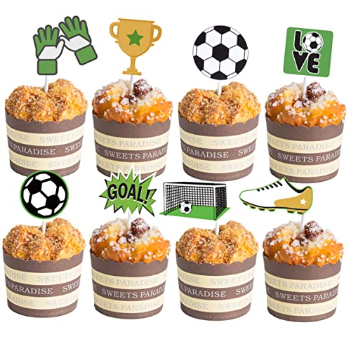 ibasenice 24 Stücke Kuchen Picks Für Fußball Party Kuchen Toers Kuchen Toer Party Dessert Topper Spaß Decor von ibasenice