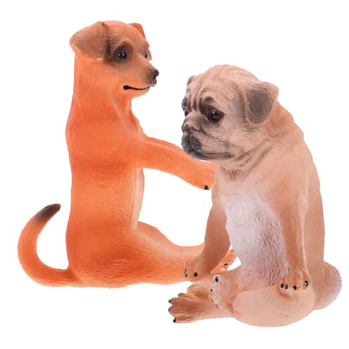 ibasenice 2St Hundemodell Hundekuchendeckel Welpenfiguren aus Kunststoff Kinderspielzeug Animals Toys for Kids Craft Spielzeuge Statue hundefiguren schmuck Hundehandwerk lustig der Hund Mops von ibasenice