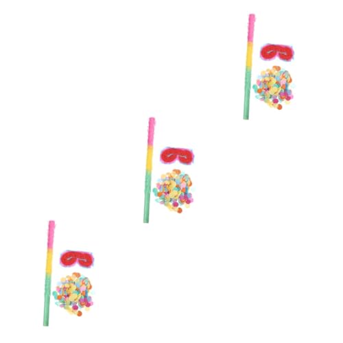 ibasenice 3 Sätze Pinata-Zubehör Kleidung für Kinder Pinata-Stick für Party komfetti party zubehör kinder Augenbinden für Kinder Stöcke aufheben Party Konfetti Junge Piñata Fußball Papier von ibasenice
