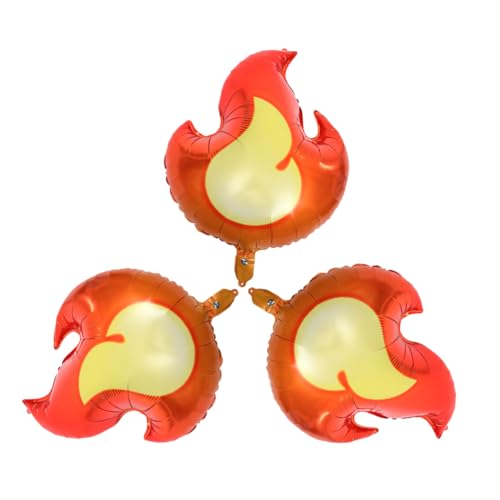 ibasenice 3 Stück Flammenballon Aluminium Schwebender Ballon Thematisiert Fest Mega Z Dekorativ Dekoration Hoch Für Party Folienballons Luftballons Flammendekor Feuerformballon von ibasenice
