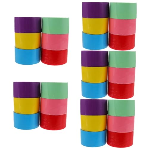 ibasenice 30 Rollen Klebriges Ballband Bastelband Tägliches Dekompressionsspielzeug Dekorativ Geschenkbänder Farbiges Abdeckband Bandball Dekompressionsband Plastik Kind Pipeline Gemalt von ibasenice