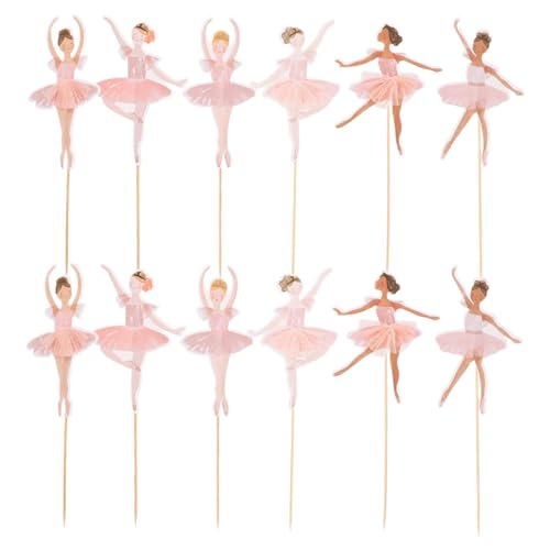 ibasenice 36 Stück Teiliges Ballerina Cake Toppers in Fertige Tortendeko mit Balletttutu Design für Mädchen Vielseitige Kuchen und Muffin Dekoration für Geburtstag Hochzeit und Tanzpartys von ibasenice