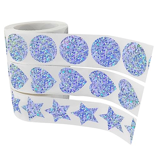 ibasenice 3Rollen Herz Aufkleber Selbstklebend Dekorative Etiketten für Hochzeit und DIY Farbige Runde Sternen Herz Sticker für Geschenkverpackung und Blumenverzierung von ibasenice