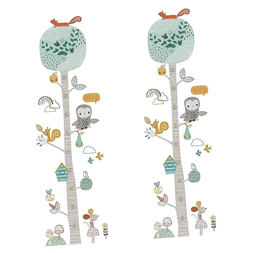 ibasenice 4stücke Teiliges Wandtattoo Mit Waldtieren Farbige Höhenmessung Für Kinderzimmer Cartoon-sticker Zur Wanddekoration Für Junge Mädchen Und Vorschulen Einfach Anzubringen Und von ibasenice