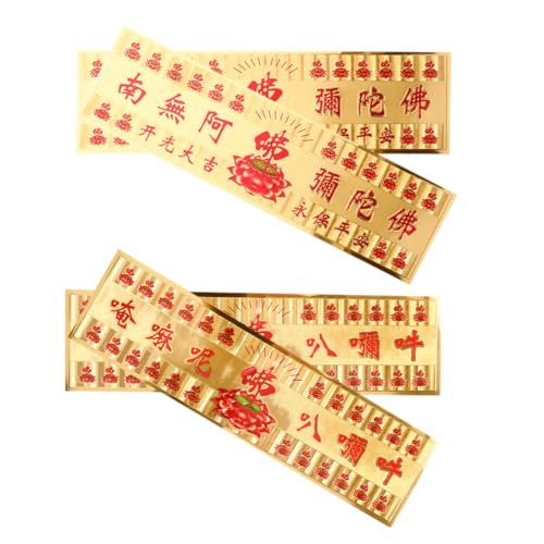ibasenice 4 Stück Buddhistische Amulett Aufkleber Sechs Schutzzauber Glücksbringer für Erwachsene Chinesischer Stil für Taschen Notizbücher und Mehr von ibasenice
