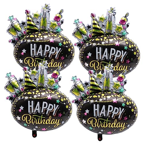 ibasenice 4 Geburtstag Luftballons partydekoration party deko Gefälligkeiten für Geburtstagsfeiern Heliumtank für Luftballons zu Hause Folienballons Lebensmitteldekor Mädchen Film von ibasenice