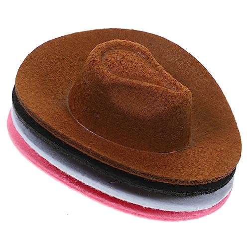 ibasenice 4 Stück Mini-cowboyhut Mini-Cowgirl-hüte Für Getränke Puppenhauslieferungen Kleine Hüte Austauschbare Puppenhüte Hut Für Puppen Mini-Miniatur-Hut Hut Für Minihauspuppe Vlies von ibasenice