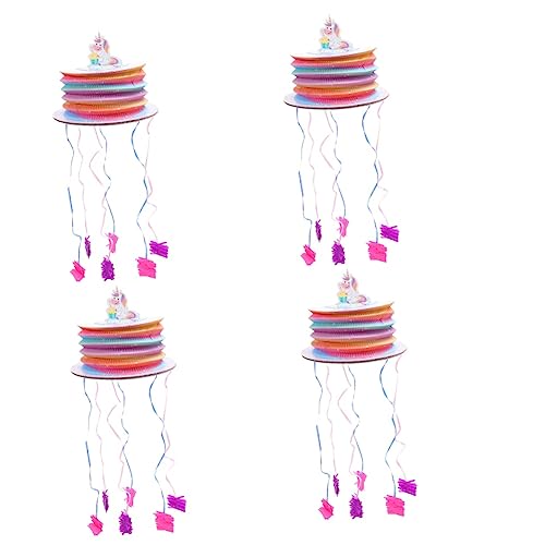 ibasenice 4 Stück Schnur Kleine Kuchen-Piñatas Spielzeug Frühlingsfest Pinata Geburtstag Laterne Pinata Mini Papierlaternen-Piñata Pinata-Dekoration Füllung schmücken Spiel Requisiten Kind von ibasenice
