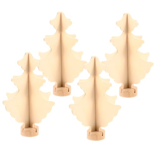 ibasenice 4 Stück Unlackierte Holz Weihnachtsbaum Modelle DIY Bastelset für Blanko Graffiti Weihnachtsbaum Dekoration für Kreative Weihnachtsdeko von ibasenice