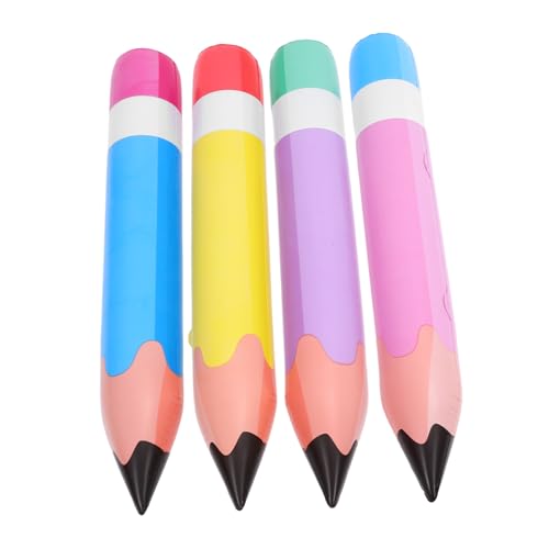 ibasenice 4 Stück aufblasbarer Bleistift für party dekoration Federmäppchen Ästhetik aufblasbare Buntstifte Jumbo bleistifte Studentengeschenk aufblasbares Partygeschenk PVC von ibasenice