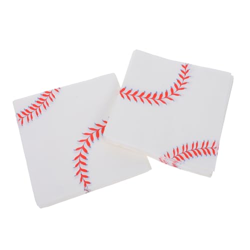 ibasenice 40 Stück Baseball-Serviette Party Blau Mittagessen Sport geformt weiße servietten cocktail servietten bunt bedruckte Servietten Baseball-Papierservietten abendservietten papier von ibasenice