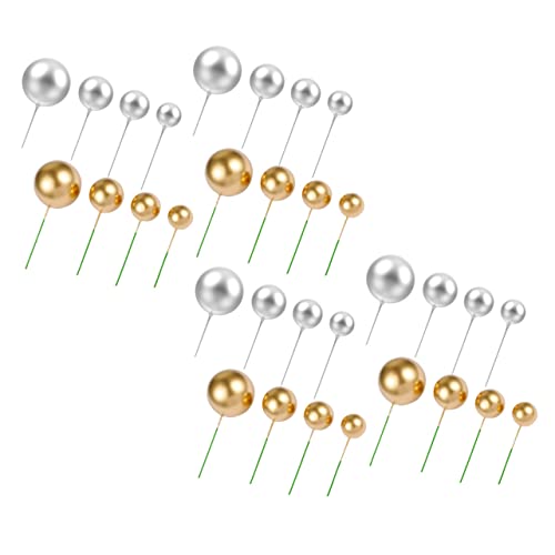 ibasenice Mini-cupcake-topper 40-teiliges Set Goldfarbene Kuchendekorationen Geburtstagskucheneinsätze Geburtstagskuchendekorationen von ibasenice